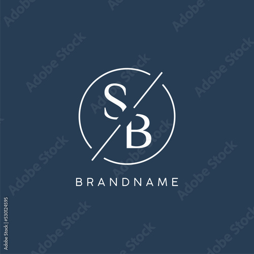 Initial letter SB logo monogram with circle line style