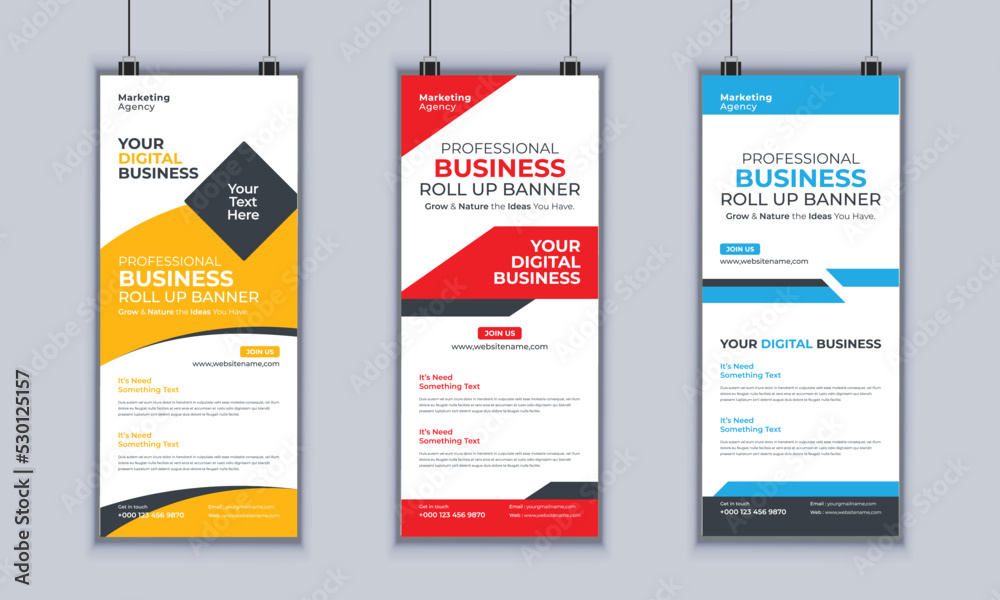 Corporate Business Roll Up Banner Design, Multipurpose Roll Up Banner Standee Design, Vector Banner Template, Corporate Identity Print Template Corporate Business Roll Up Banner Design, Multipurpose Roll Up Banner Standee Design, Vector Banner Template, Corporate Identity Print Template
