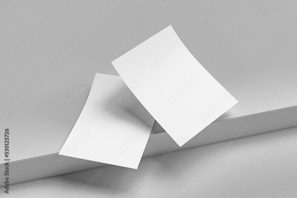 White blank A4 paper mockup template for presentation of the design White blank A4 paper mockup template for presentation of the design