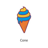 Cone vector filled outline Icon Design illustration. Holiday Symbol on White background EPS 10 File