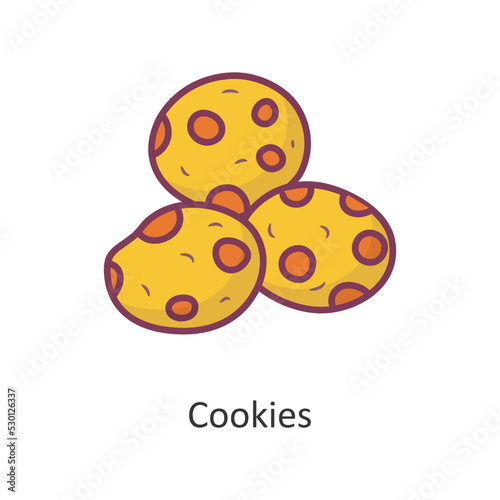 Cookies vector filled outline Icon Design illustration. Holiday Symbol on White background EPS 10 File
