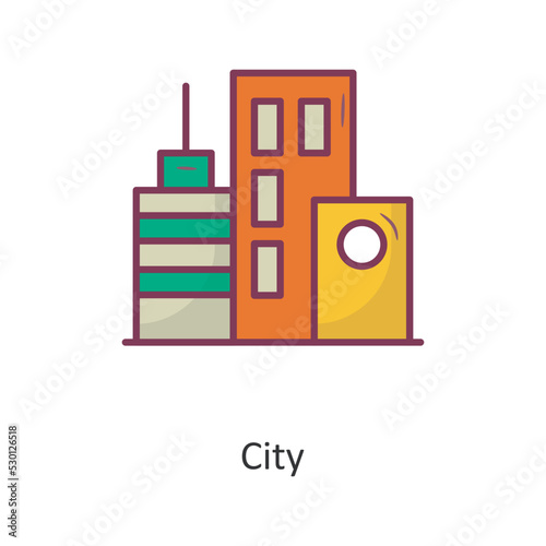 City vector filled outline Icon Design illustration. Holiday Symbol on White background EPS 10 File