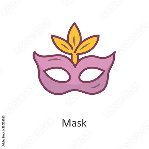 Mask vector filled outline Icon Design illustration. Holiday Symbol on White background EPS 10 File