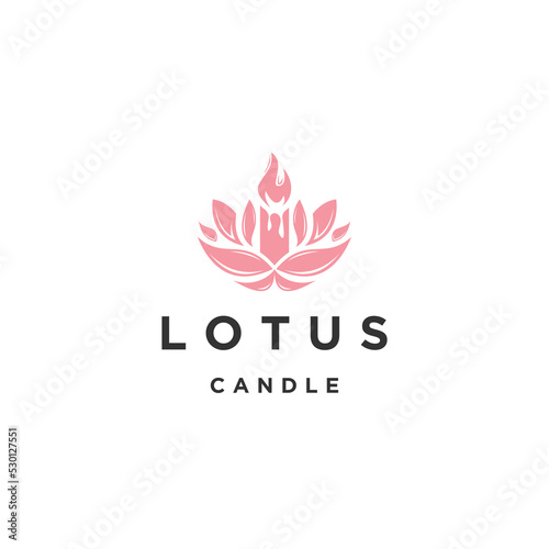 Lotus candle logo icon design template flat vector