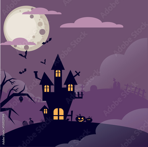 halloween house with bats