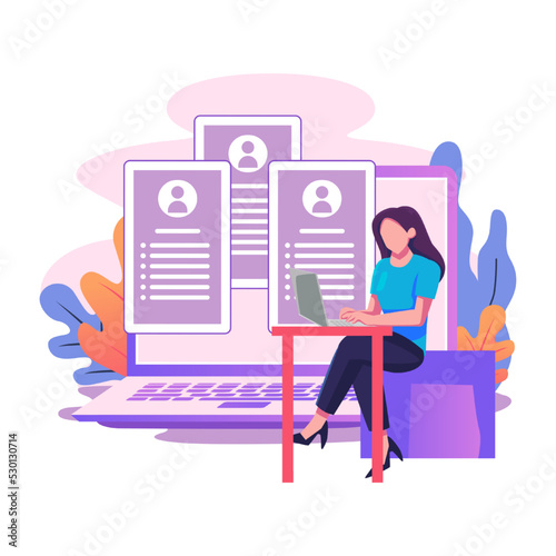 Human resources flat style illustration design
