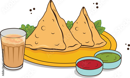 Indian street food samosa