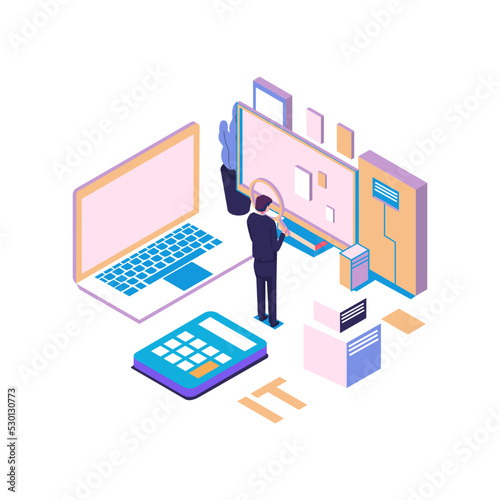 Information technology courses flat style illustration