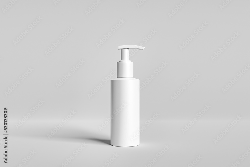 Blank bottle with press pump white background Blank bottle with press pump white background