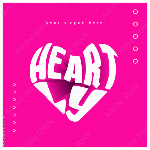 3D Heart Text Effect Gestalt Creative Love photo