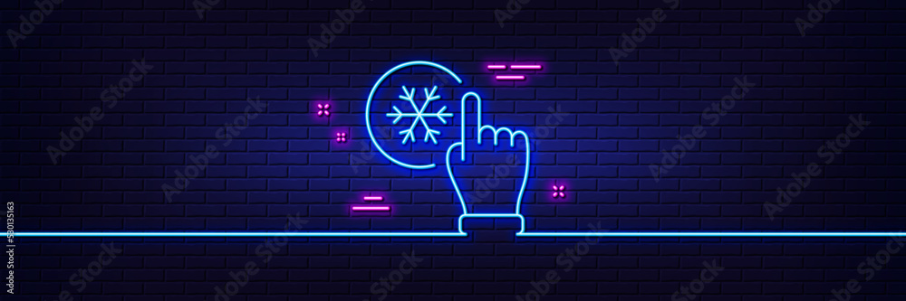 Vecteur Stock Neon Light Glow Effect. Freezing Click Line Icon. Ac Cold  Temperature Sign. Fridge Function Symbol. 3D Line Neon Glow Icon. Brick  Wall Banner. Freezing Click Outline. Vector | Adobe Stock
