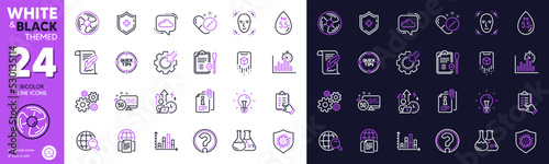 5g internet, Seo gear and Ph neutral line icons for website, printing. Collection of Tips, Feather, Chemistry lab icons. Cogwheel, Medical shield, Idea web elements. Nasal test. Vector