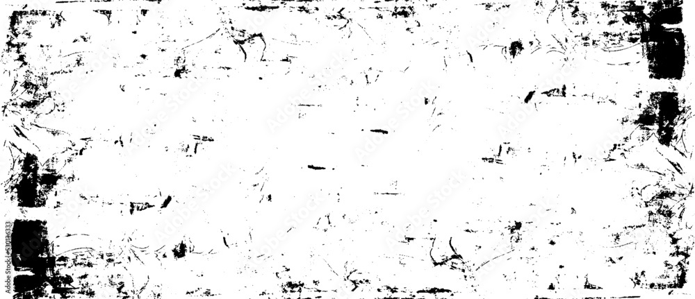 Monochrome texture composed of irregular graphic elements. Distressed uneven grunge background. Abstract vector illustration. Overlay for interesting effect and depth. Isolated on white background. Monochrome texture composed of irregular graphic elements. Distressed uneven grunge background. Abstract vector illustration. Overlay for interesting effect and depth. Isolated on white background.