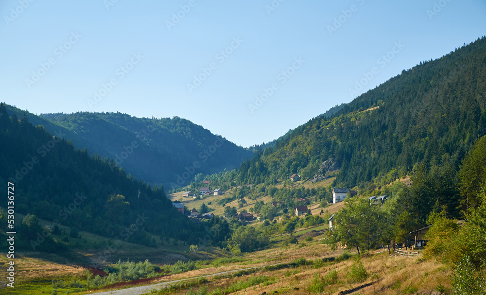 Fototapeta premium Mountain village in summer