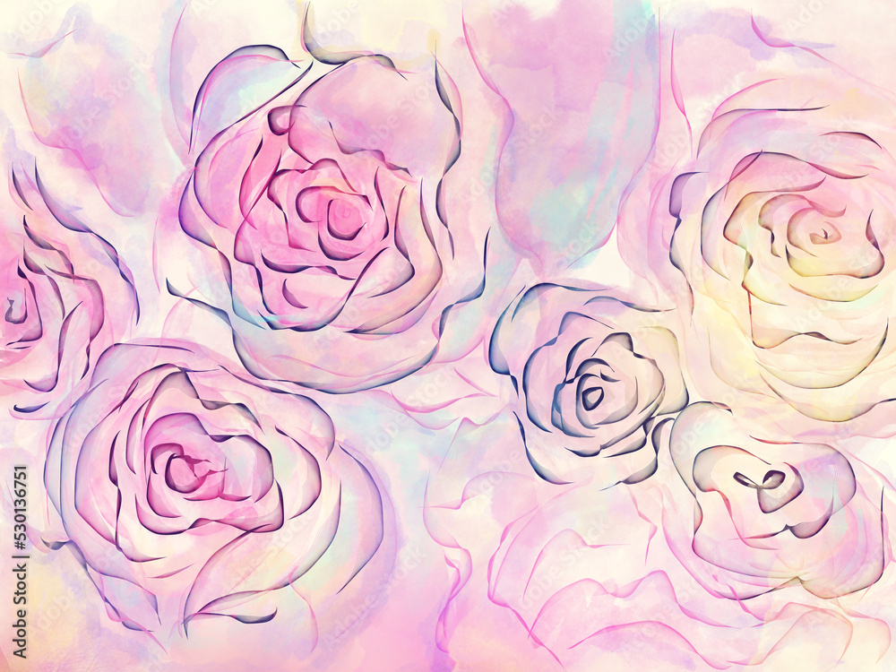 Abstract Floral background with pink rose flowers Abstract Floral background with pink rose flowers