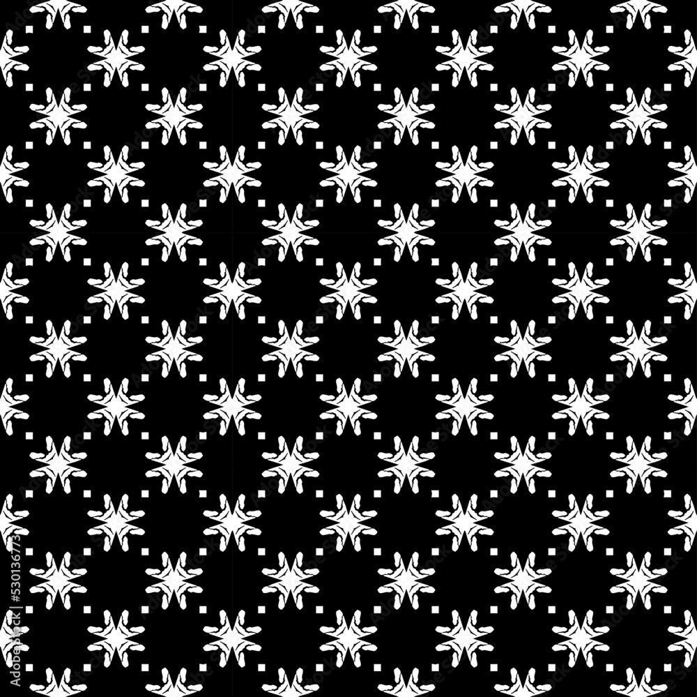 Black and white seamless pattern texture. Greyscale ornamental graphic design. Mosaic ornaments. Pattern template. Vector illustration. EPS10. Black and white seamless pattern texture. Greyscale ornamental graphic design. Mosaic ornaments. Pattern template. Vector illustration. EPS10.