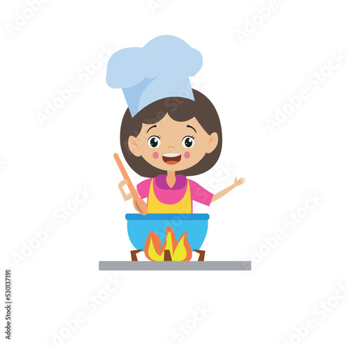 cute child cooking little chef