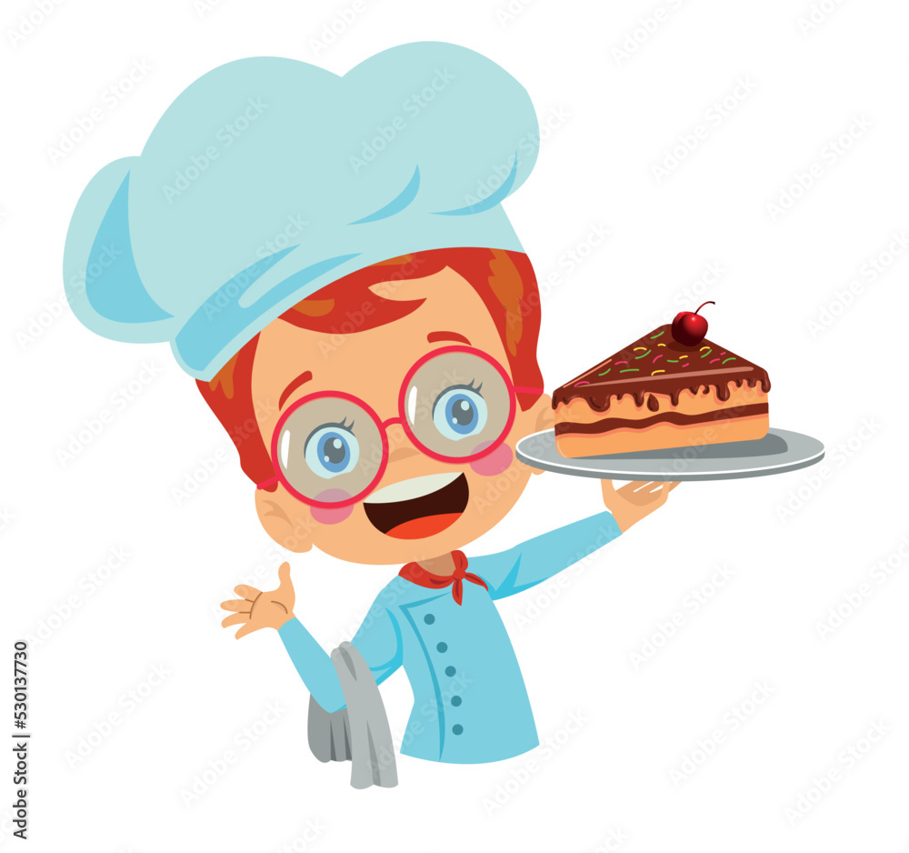 cute chef boy preparing cherry pie cute chef boy preparing cherry pie