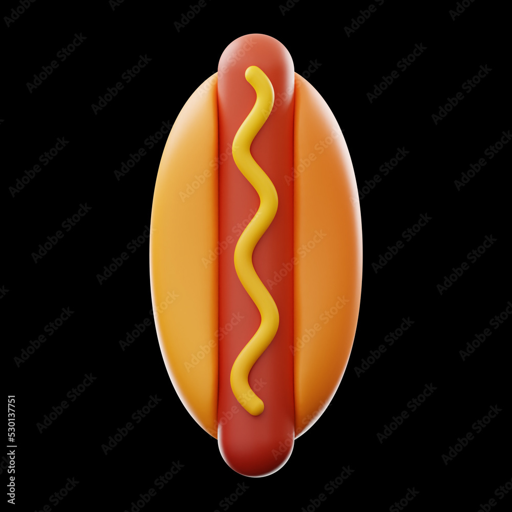 oktoberfest germany festival hotdog icon 3d rendering on isolated background
