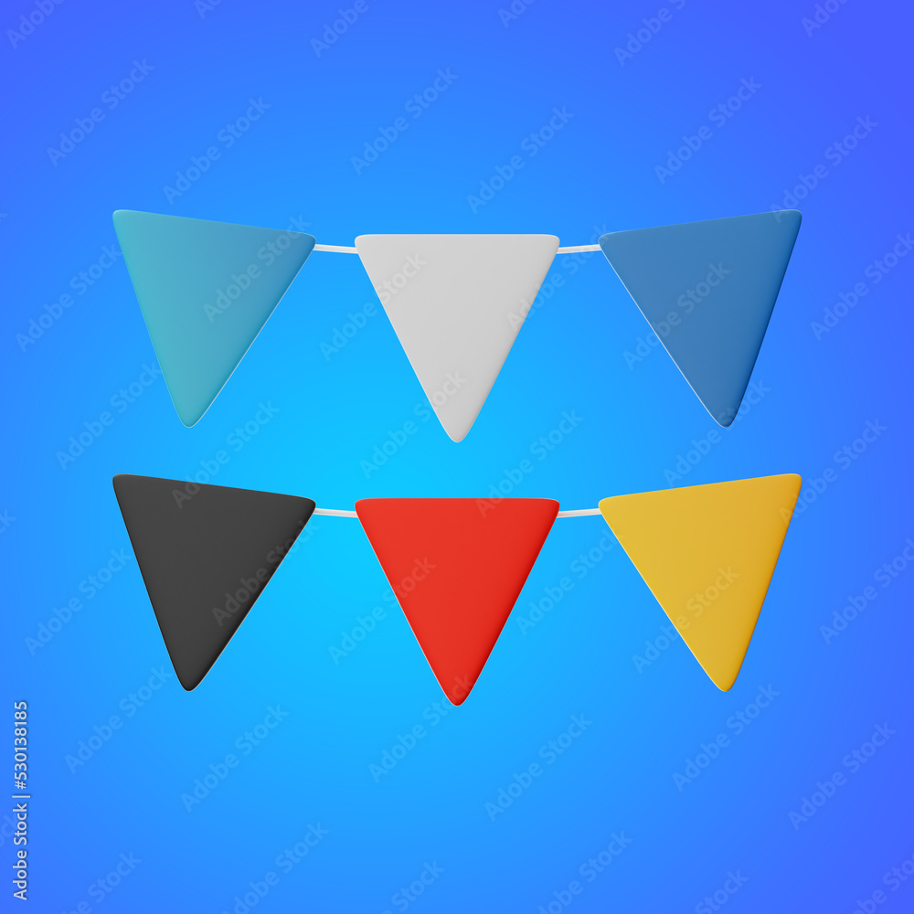 oktoberfest germany festival flag icon 3d rendering on isolated background