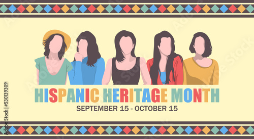 National Hispanic heritage month theme. Vector ethnic pattern. Suitable for Poster, Banners, background, and greeting card 