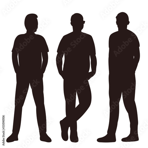 black silhouette of a man, isolated vector