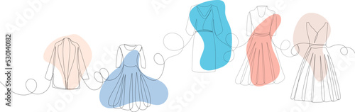 clothes drawing by one continuous line