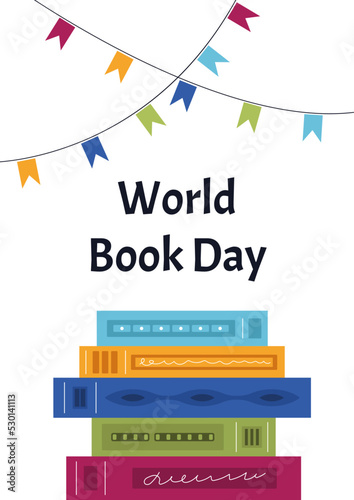 World book day poster. Concept of reading, development, education. Vector flat illustration.