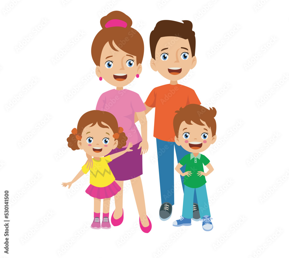 happy family mom dad and kids