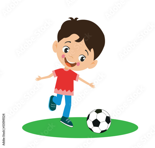 playing football cute mischievous child © Veysel