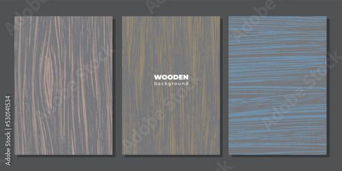 Set of colorful wooden texture. Collection of laminate flooring vector background with wood veins