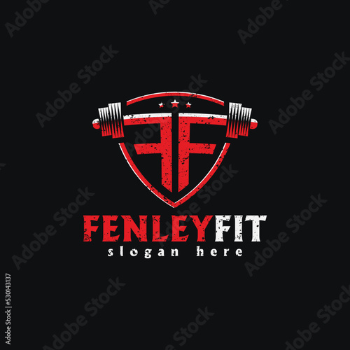 Gym, fitness logo, or label. Sport, bodybuilding illustration