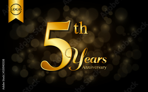 5th anniversary template design. for booklet, leaflet, magazine, brochure poster, banner, web, invitation or greeting card. Vector illustrations.