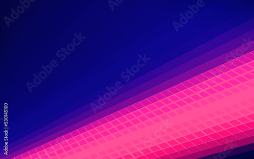Ultramarine tech background with deep pink stripe. Dark blue vector pattern