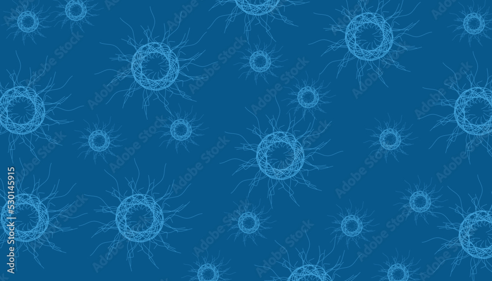 Abstract bacteria symbol blue background	