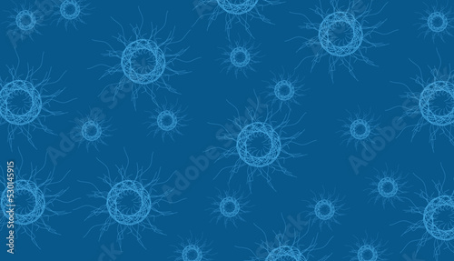 Abstract bacteria symbol blue background	