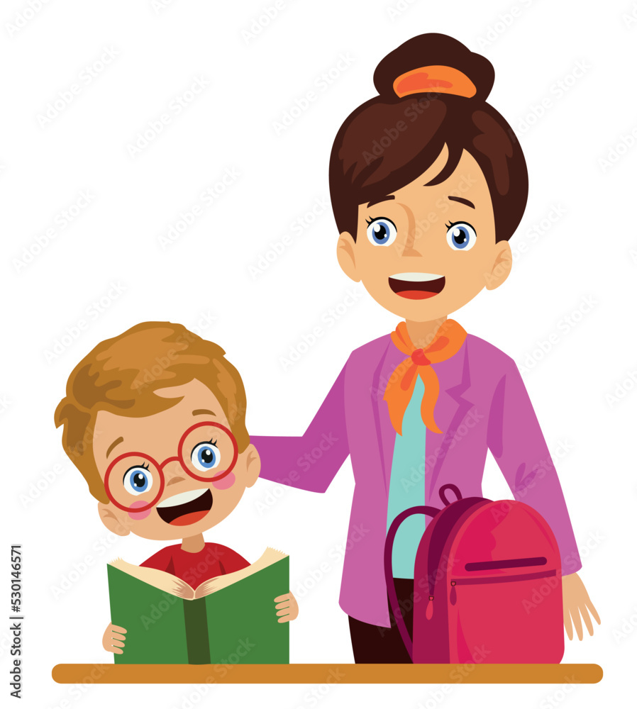 teacher in class and cute students teacher in class and cute students
