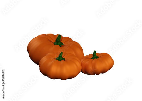 High-Quality 3D Rendering Pumpkin Transparent PNG photo