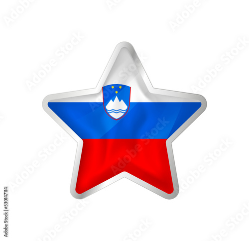 Free Download Slovenia flag in star. Button star and flag template. Easy editing and vector in groups. National flag vector illustration on white background. - GFXLoad