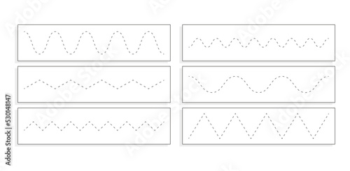 waves tracing practice page for kids