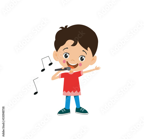 cute singer child and music