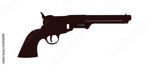 Silhouette of old revolver from the wild west - vector icon