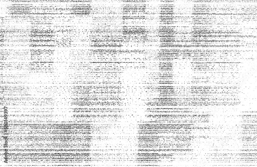 Obraz premium Monochrome texture composed of irregular graphic elements. Distressed uneven grunge background. Abstract vector illustration. Overlay for interesting effect and depth. Isolated on white background.