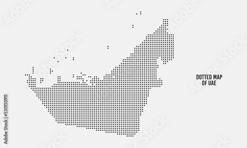 Dotted Black Map of Uni Arab Emirates