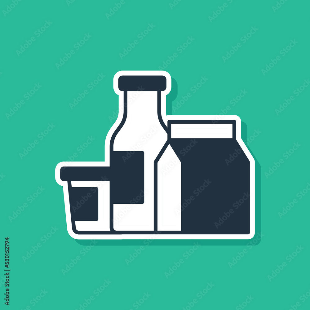 Blue Milk product icon isolated on green background. Vector Blue Milk product icon isolated on green background. Vector