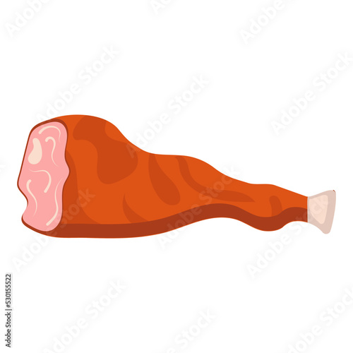 Deli meat ham and salami food icon. Isolated cartoon barbecue steak cooking and beef vector illustration. Gastronomy delicatessen and bacon veal product. Farm grocery delicious animal