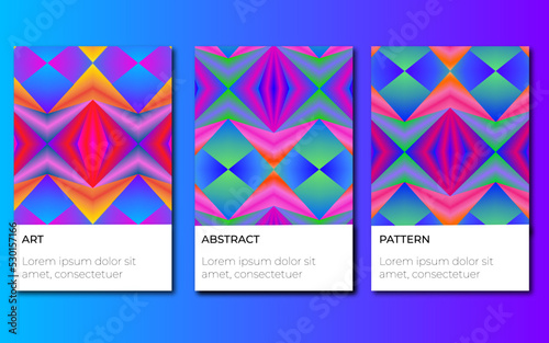 Set of pattern design banner or poster colorful