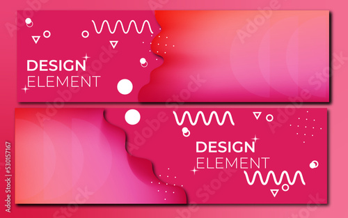 Template banner, poster with wave abstract red color