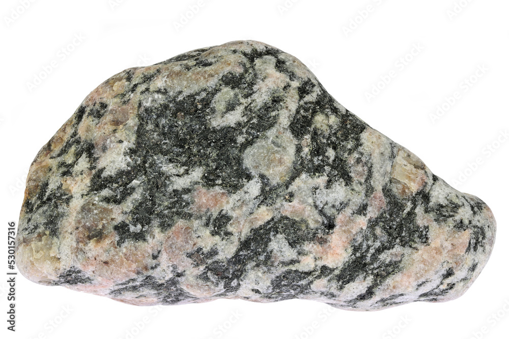 Fototapeta premium granite from the Baltic Sea coast in Waabs, Germany isolated on white background