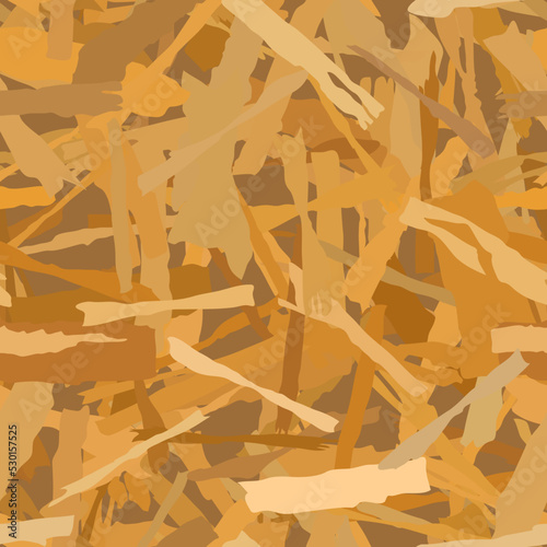 OSB seamless texture . Chip wooden building panels. Plywood vector pattern. Oriented particle board background. Sheet of fibreboard with fragments of compressed sawdust.